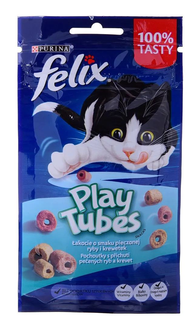 FELIX Play Tubes Fish Shrimps - Dry Cat Food - 50 G