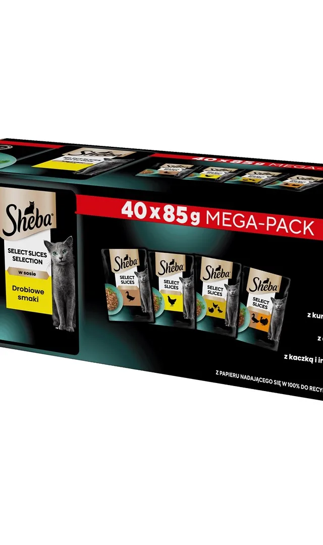 SHEBA Selection Select Slices Poultry Flavours - Wet Cat Food - 40 X 85g