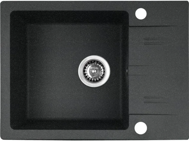 PYRAMIS LEFKADA sink (59x44) 1B 1D black + Lungo volcano Black Edition tap - 070261111LBE