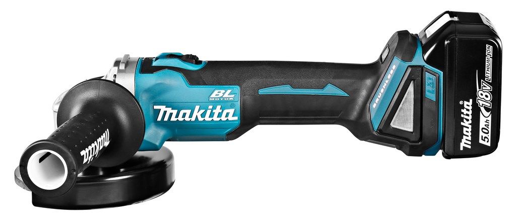MAKITA DGA504RTJ Angle Grinder 125 Mm 2x 18 V 5 Ah Black Blue