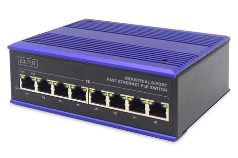 8 Port Fast Ethernet Network PoE Switch,Industrial, Unmanaged