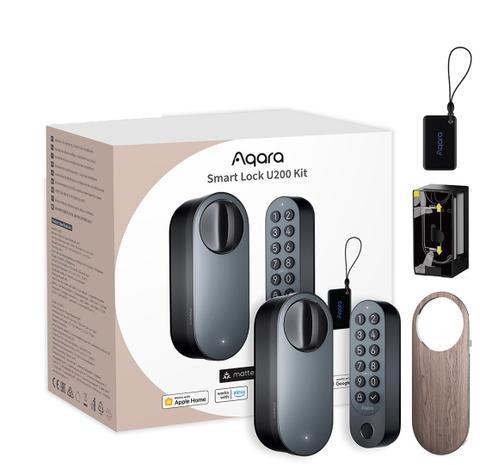 Aqara Smart Lock U200 (Black) Smartes TüRschloss Mit Verschiedenen Entriegelungsmethoden