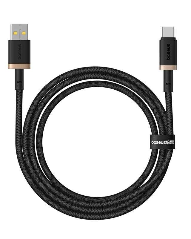 Baseus Dura USB-A To USB-C Cable - 60W, 1m, Black/Gold