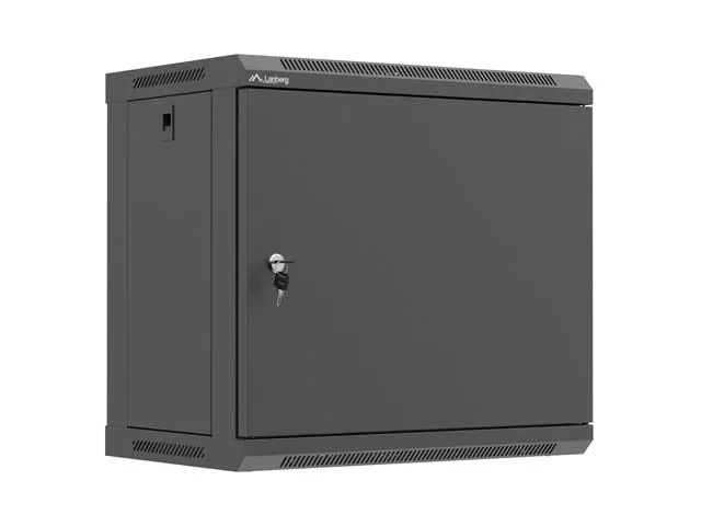 SZAFA INSTALACYJNA RACK WISZĄCA 19" 9U 540X350 CZARNA DRZWI PEŁEN METAL LANBERG (FLAT PACK)