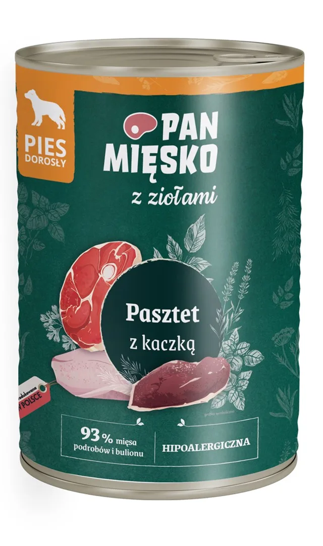 PAN MIĘSKO With Herbs Duck Pate - Wet Dog Food - 400g