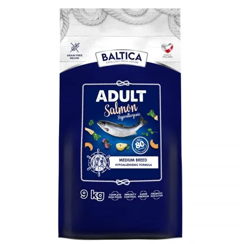 BALTICA Excellent Hypoallergenic Adult Medium Breeds Salmon - Dry Dog Food - 9kg
