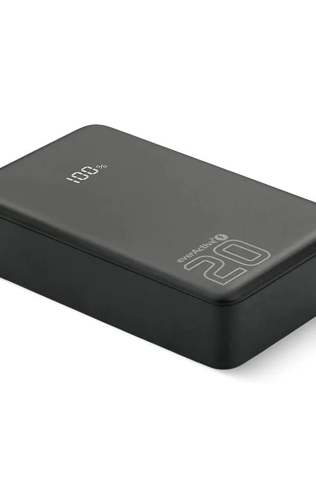 Powerbank 20 000mAh 1x USB 2x USB-C 20W QC4 LCD Screen Black