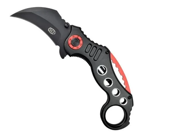 Nóż SCK Steel Claw Knives Karambit K29 Czarno-Czerw
