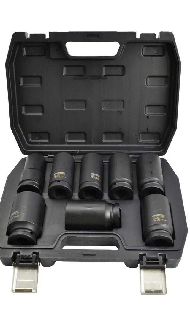AWTOOLS ZESTAW NASADEK UDAROWYCH 3/4 8cz./24-38mm/ DŁUGIE BLACK LINE