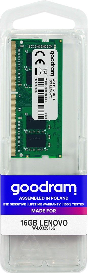 Goodram W-LO16S08G memory module 8 GB 1 x 8 GB DDR3 204-pin SO-DIMM