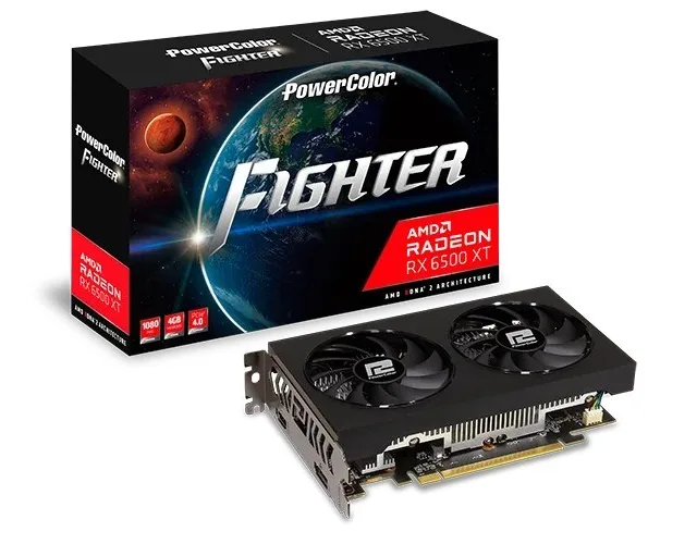 PowerColor Figh. AXRX 6500XT 4GBD6-DHV3 Graphics Card