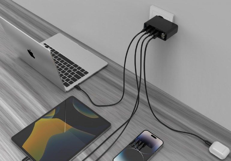 Gembird TA-UC-PDQC100LCD-01-BK mobile device charger Laptop, Smartphone Black AC Fast charging Indoor