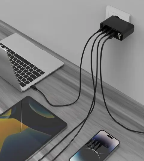 Gembird TA-UC-PDQC100LCD-01-BK mobile device charger Laptop, Smartphone Black AC Fast charging Indoor