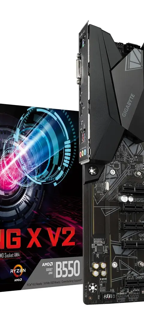 GIGABYTE B550 Gaming X V2 Motherboard - AMD Ryzen 5000 CPUs, 10+3 Phases VRM, up to 4733MHz DDR4, 1xPCIe 4.0 + 1xPCIe 3.0 M.2, 1GbE LAN, USB 3.2 Gen 2