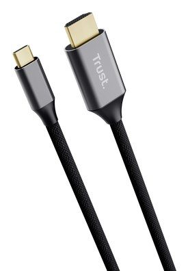 Trust 25630 cable gender changer USB-C HDMI Black, Silver
