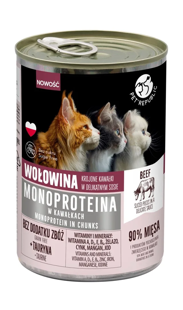PET REPUBLIC Monoprotein Beef In Sauce - Wet Cat Food - 400g