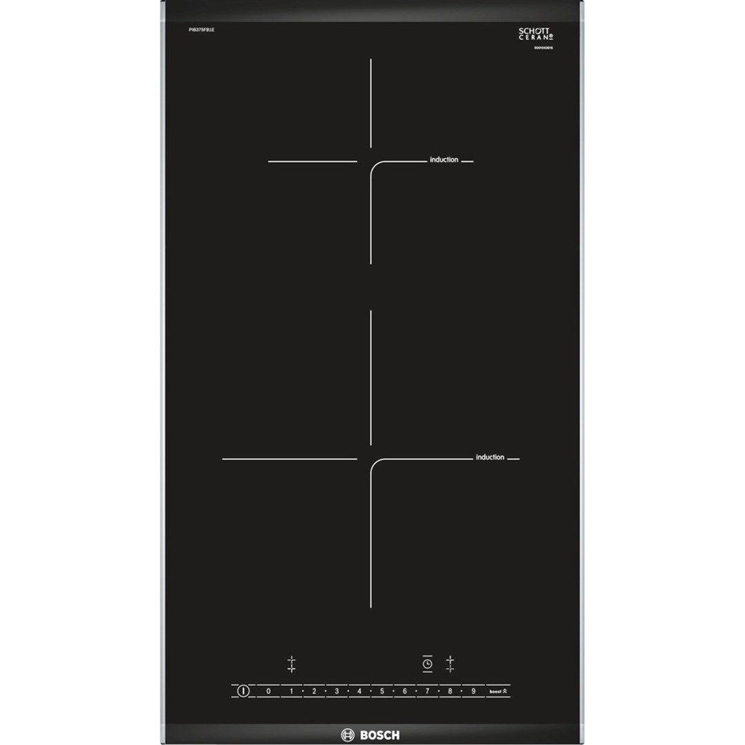 Bosch PIB375FB1E Hob Black Stainless Steel Built-In Zone Induction Hob 2 Zone(S)
