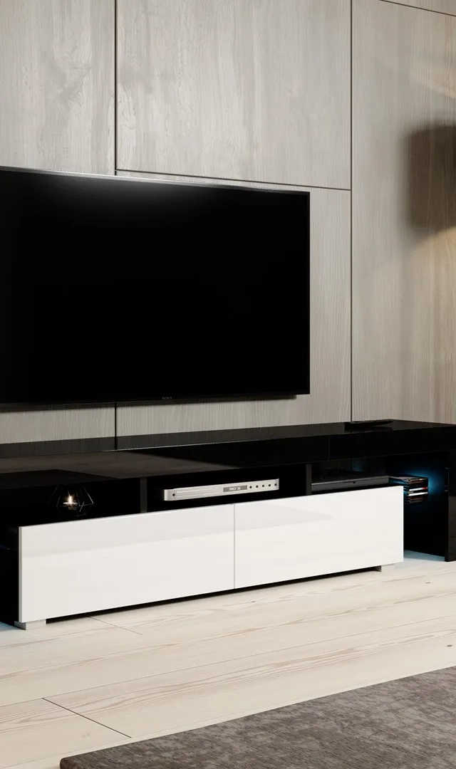 Cama TV Stand TORO 200 Black/White Gloss