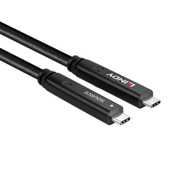 Lindy 10m USB 3.2 Gen 1 and DP 1.4 Type C Hybrid Cable