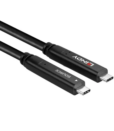 Lindy 10m USB 3.2 Gen 1 and DP 1.4 Type C Hybrid Cable