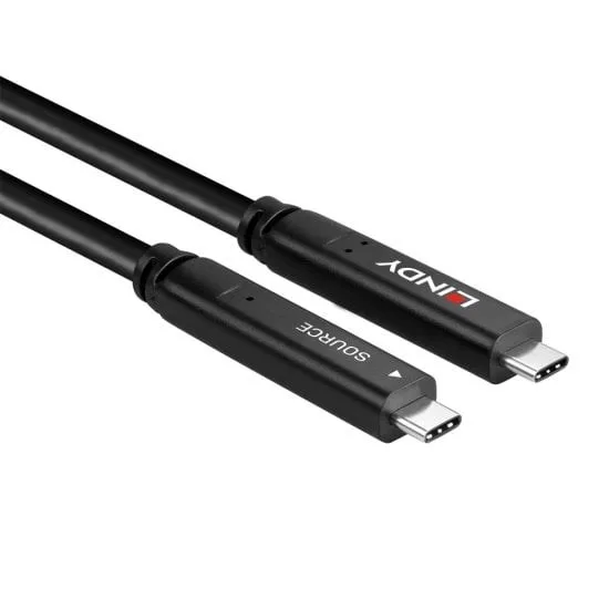 Lindy 10m USB 3.2 Gen 1 and DP 1.4 Type C Hybrid Cable