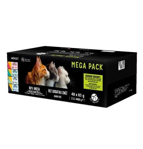 PETREPUBLIC Mega Pack Chicken Turkey Lamb Salmon Tuna - Wet Cat Food - 48x85g