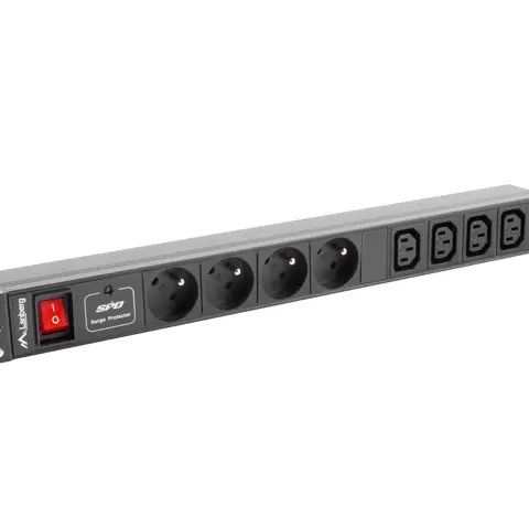 Lanberg PDU-04E04I-0200-IEC-BK power distribution unit (PDU) 4 AC outlet(s) 1U Black