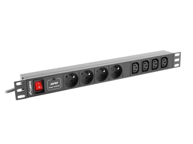 Lanberg PDU-04E04I-0200-IEC-BK power distribution unit (PDU) 4 AC outlet(s) 1U Black