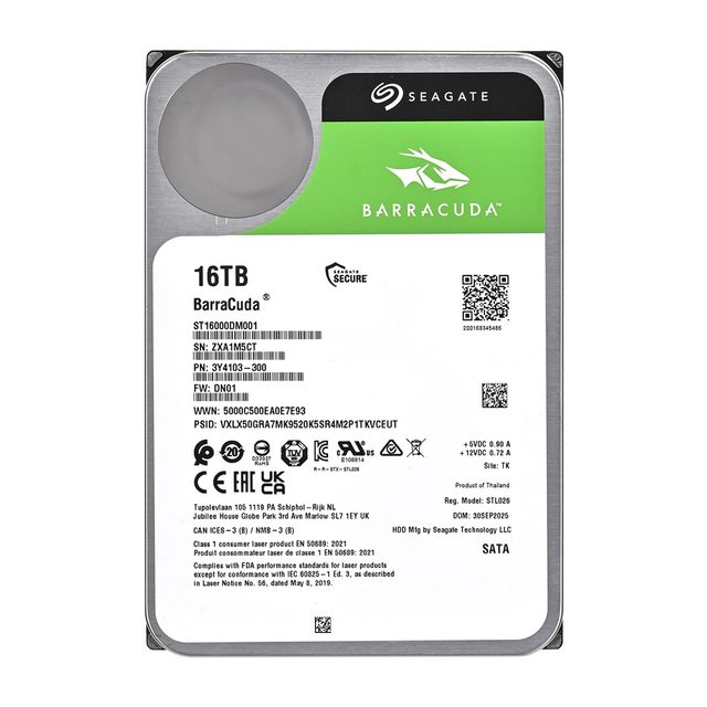 Seagate Barracuda 16TB internal hard drive 7200 RPM 512 MB 3.5" Serial ATA