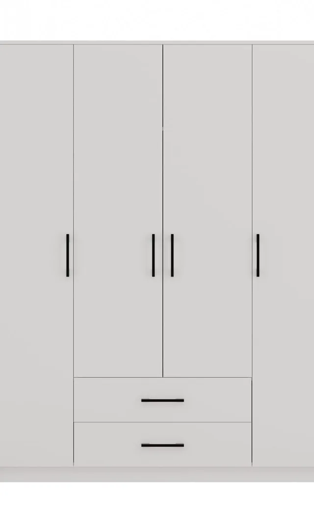 Topeshop ROMANA 160 BIEL KPLB Bedroom Wardrobe/Closet 11 Shelves 4 Door(S) White