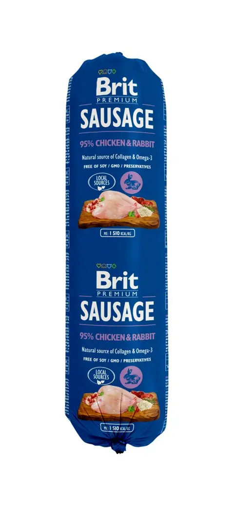 BRIT Premium Sausage Chicken And Rabbit - Wet Dog Food - 800g