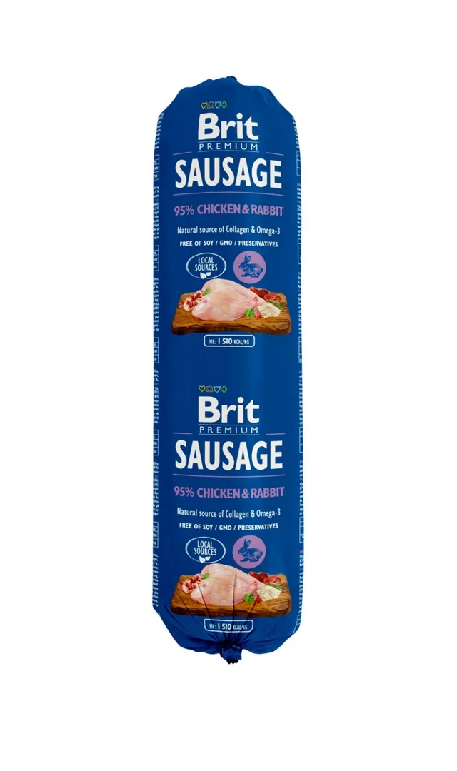 BRIT Premium Sausage Chicken And Rabbit - Wet Dog Food - 800g