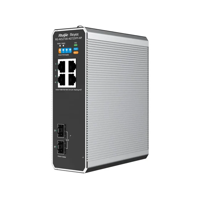 Ruijie Networks RG-NIS2100 Managed L2 Gigabit Ethernet (10/100/1000) Power over Ethernet (PoE) Black, Stainless steel