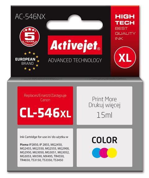 Activejet AC-546NX Printer Ink for Canon, Replacement Canon CL-546XL; Supreme; 15 ml; colour, cyan, magenta, yellow