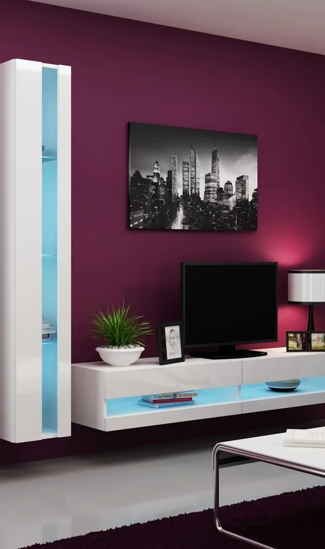 Cama Living Room Cabinet Set VIGO NEW 5 White/White Gloss