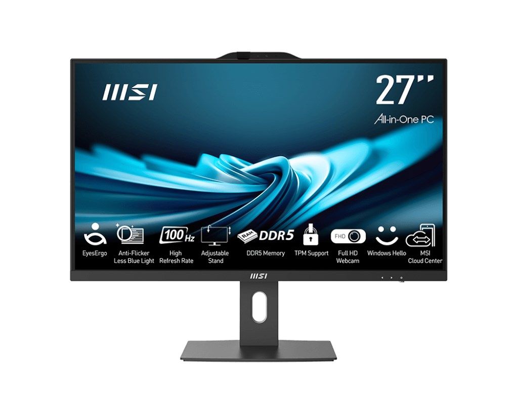MSI AIO PRO AP272P 14M-886XEU I7-14700 27 IPS LED FHD Non-Touch Anti-Glare 16GB SSD 1TB M.2 AX211 WiFi 6E No OS Black