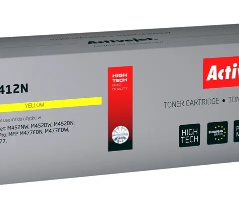 Activejet ATH-F412N Toner cartridge for HP/Canon printers, compatible with HP 410A CF412A; Canon CRG 046 Y 1247C002; Supreme; 2,300 pages; yellow