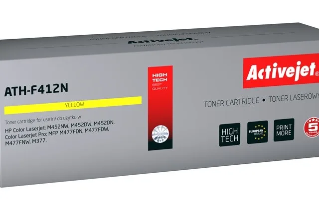 Activejet ATH-F412N Toner cartridge for HP/Canon printers, compatible with HP 410A CF412A; Canon CRG 046 Y 1247C002; Supreme; 2,300 pages; yellow