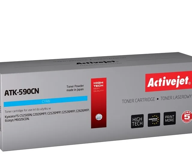 Activejet ATK-590CN toner (replacement for Kyocera TK-590C; Supreme; 5000 pages; cyan)