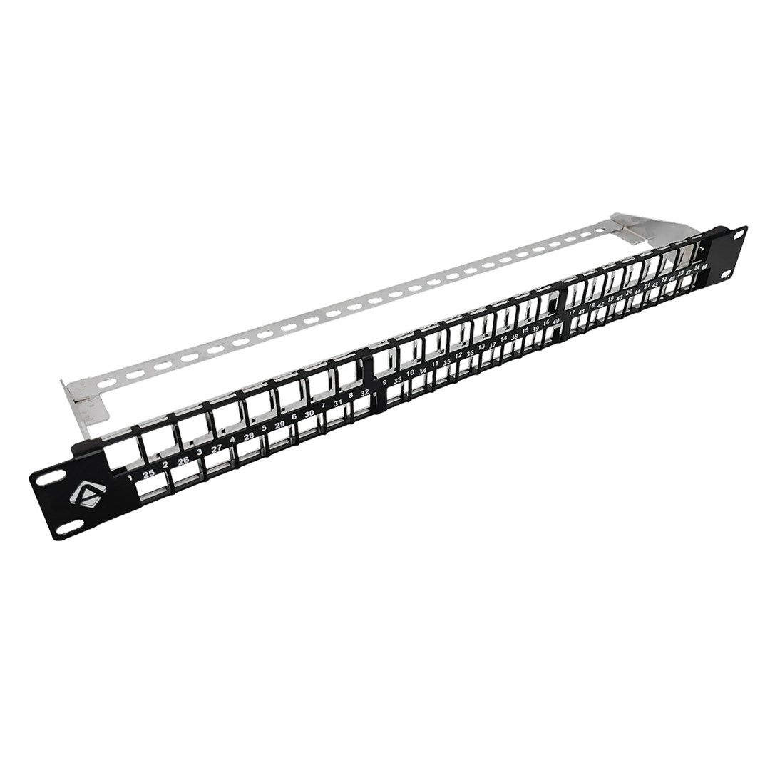 ALANTEC 19 Modular 48-Port 1U Patch Panel With Support Bracket (Unpopulated)