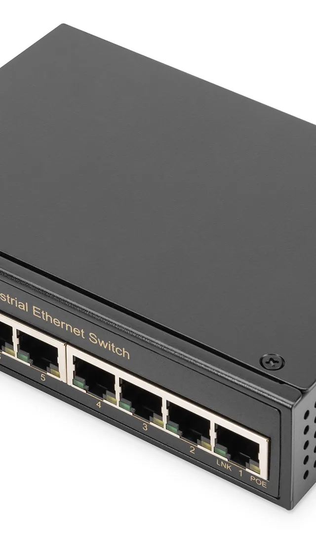 8 port Gigabit Ethernet network switch, industrial, unmanaged