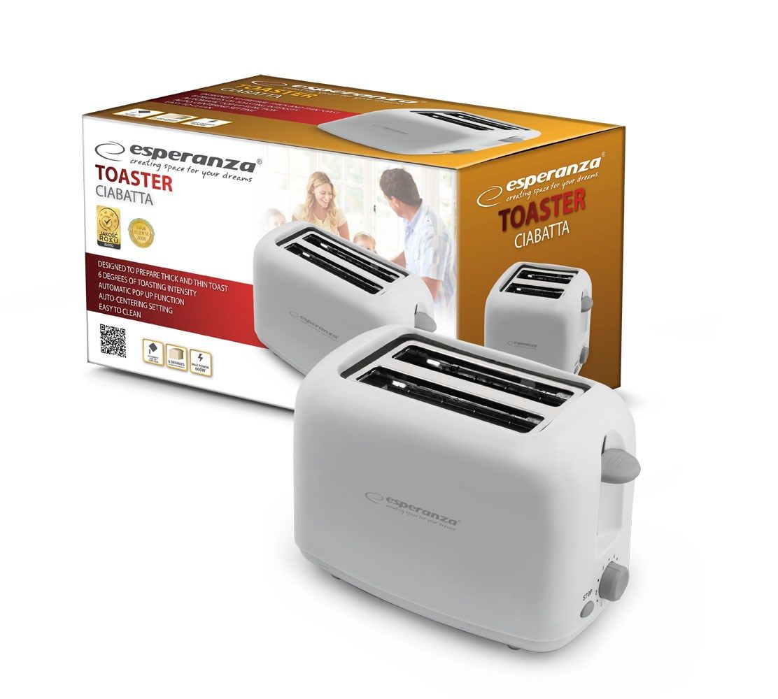 Esperanza EKT002 Caprese 2 Slice(S) 600 W White