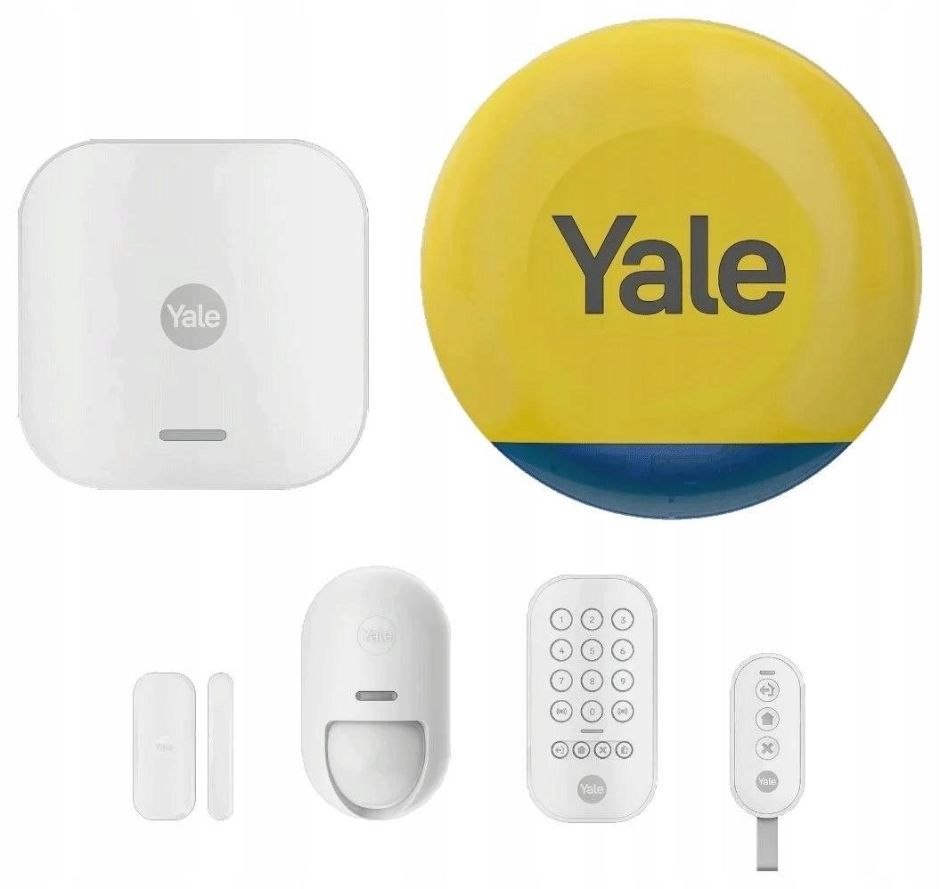 Yale Smart Alarm Starter Kit 6 Elements - Control Unit Siren Keypad Remote Control Motion Detector Window/Door Detector