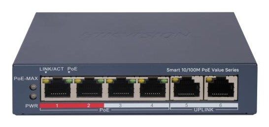 Hikvision DS-3E1106P-EI/M network switch Managed Gigabit Ethernet (10/100/1000) Power over Ethernet (PoE) Grey