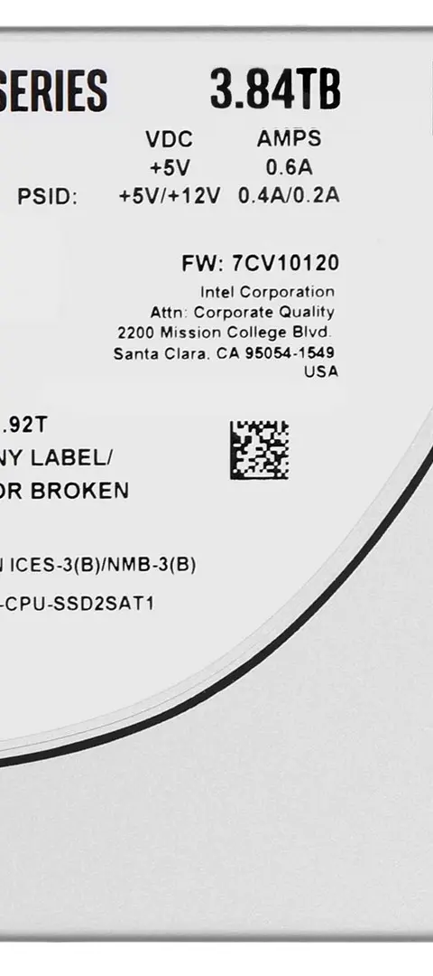 D3 SSDSC2KG038TZ01 internal solid state drive 3.84 TB 2.5" Serial ATA III TLC 3D NAND