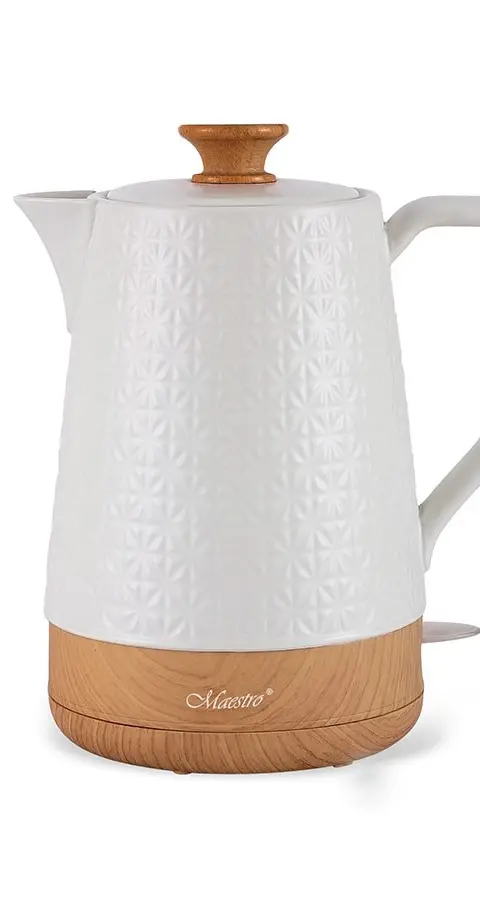 Maestro MR-076 Electric Kettle 1.8 L 1800 W White Wood
