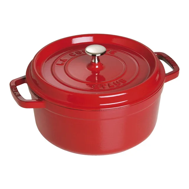 Staub La Cocotte 24cm Rund. Kirsch-Rot. Gusseisen
