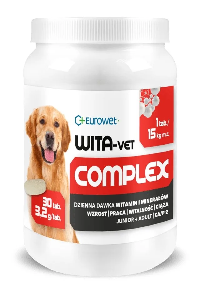 EUROWET Wita-Vet Complex 3 2g - Supplements For Dogs - 30 Tablets