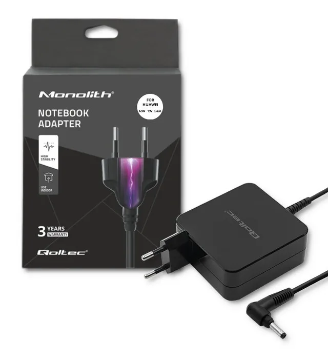 Qoltec 51751 Power adapter for laptop Huawei 65W | 19V |3.42A | 4.0*1.7