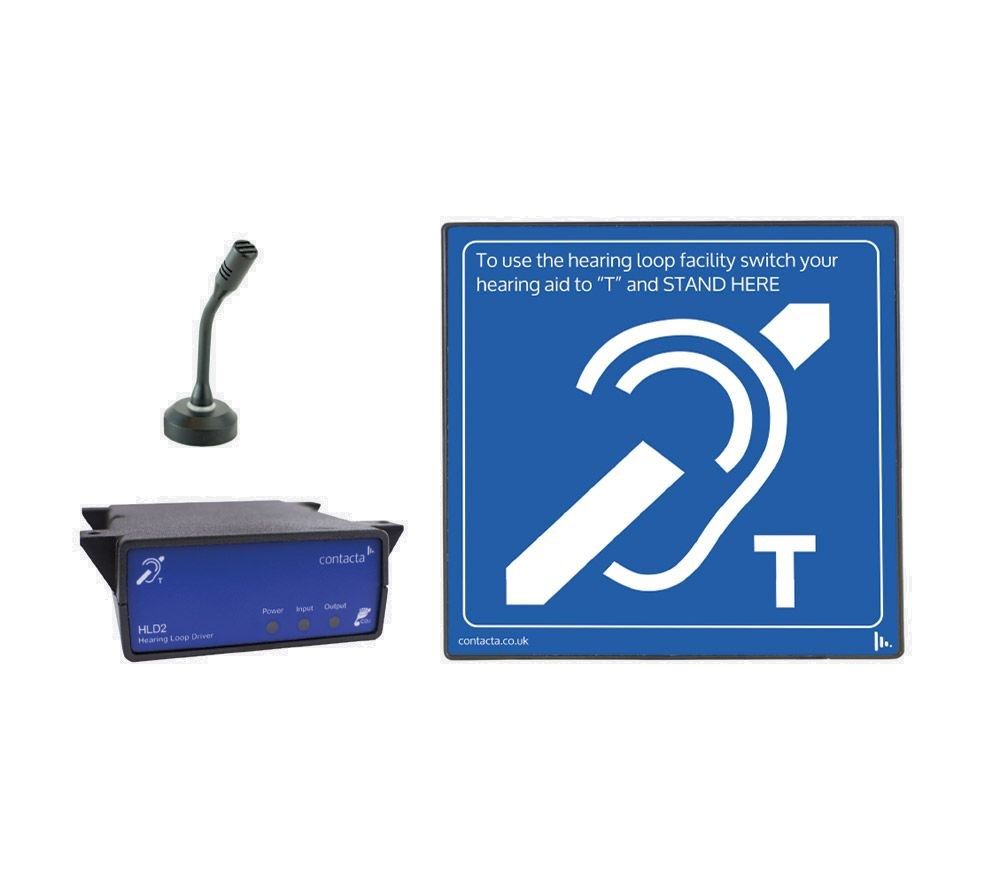 Contacta IL-K300-85-00 Above The Counter Loop System With Brass Stem Halo Microphone